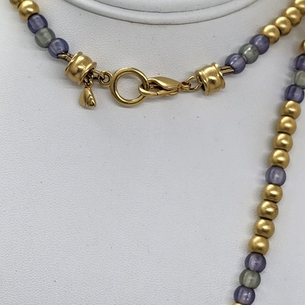 Liz Claiborne Gold and Purple Beaded Necklace…A beautiful accent to any attire! - Picture 3 of 7
